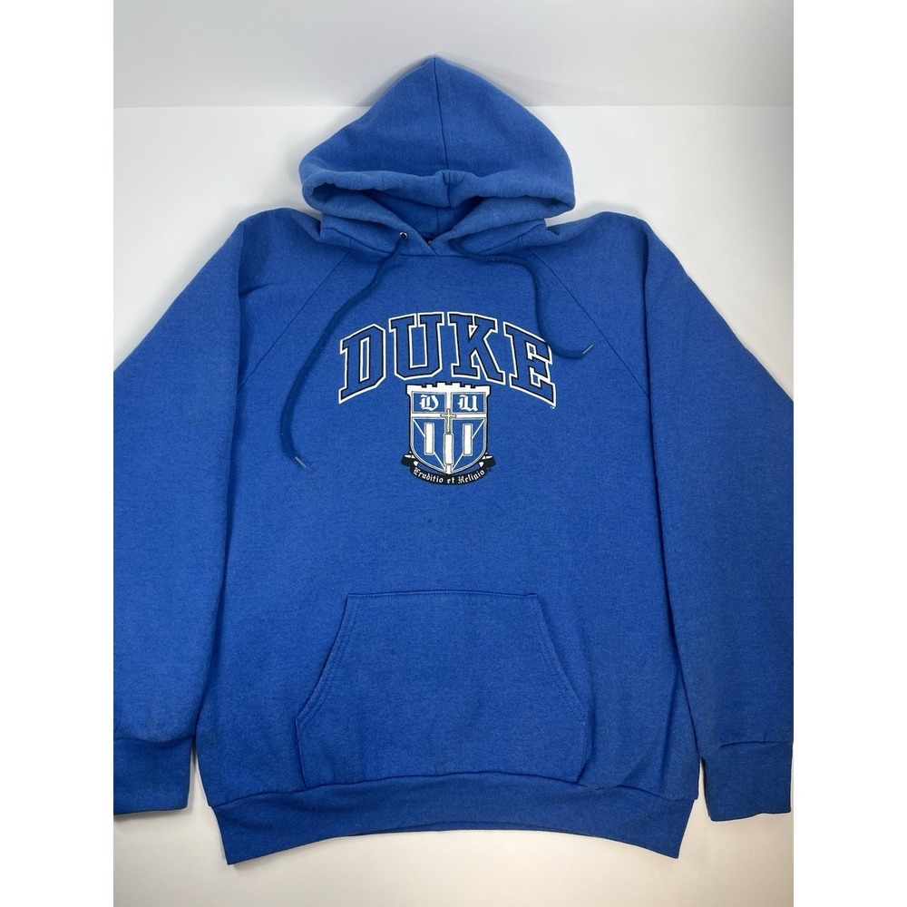 Vintage Duke Blue Devils Size XL Pullover Hoodie w/ Crest Sweatshirt NCAA USA